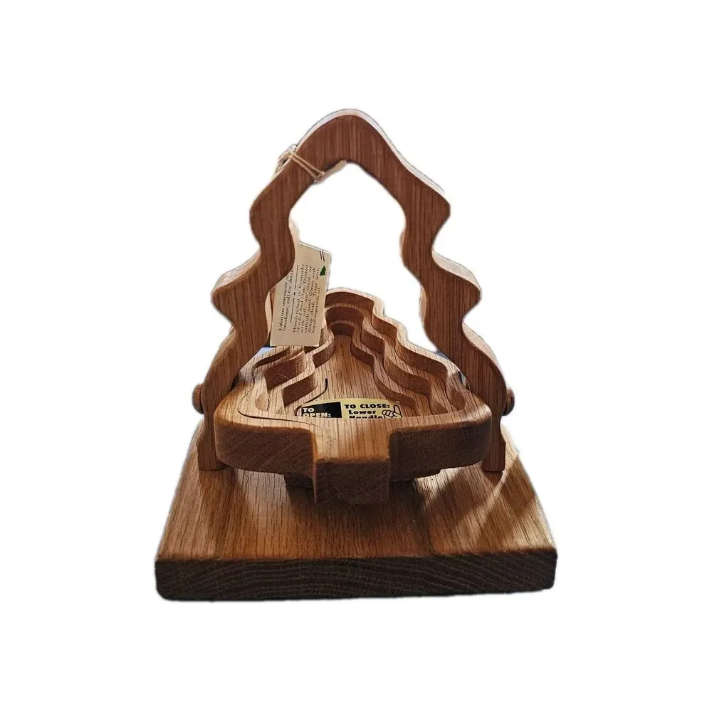Old World Baskets Wooden Collapsible Trivet Bowl Tree Small NWT